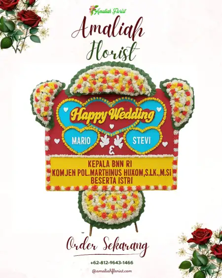 Papan Bunga Pernikahan Ario Kemuning